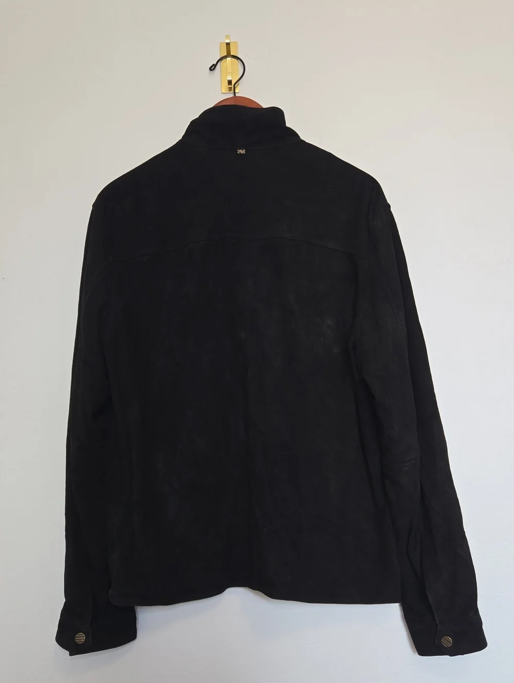 Officine Général Black Goat Suede weCafé Racer Jacket Outdoor Moto Biker Sz L